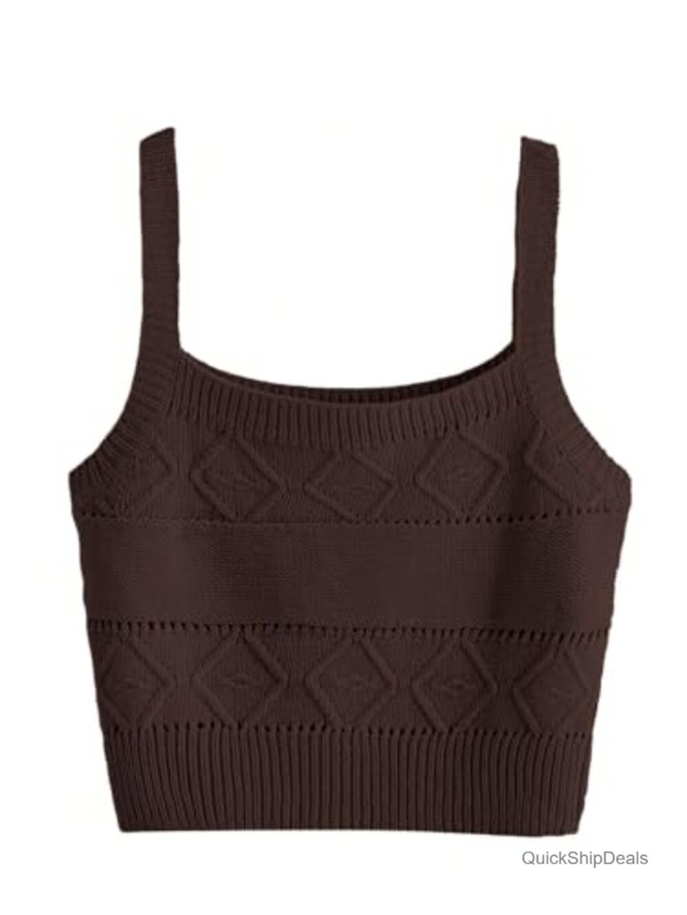 Sleeveless Solid Knit Crop Tank Top Scoop Neck Pull On Casual